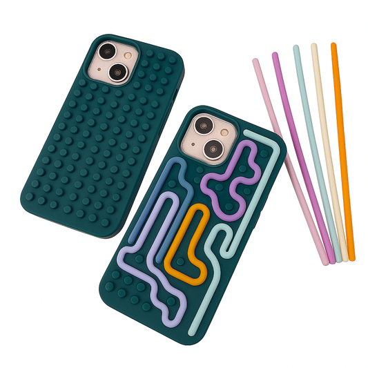 📱 GlowPlay FocusCase – Stress-Relieving Silicone Maze Phone Case for iPhone