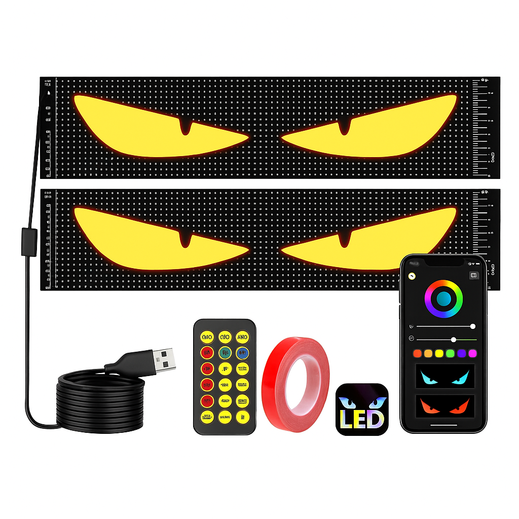 GlowDrive EyeFX – Dynamic Big Eye LED Display Lights (2-Pack)