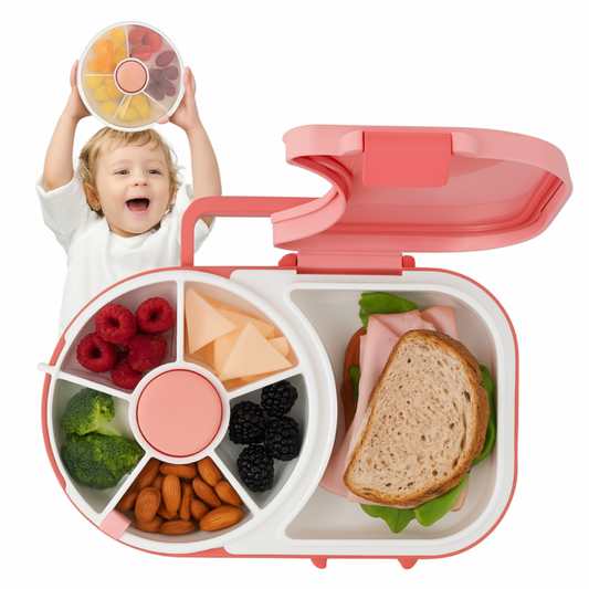 🍱 GlowSpin SnackBox – Rotating Kids Lunchbox with 5 Compartments
