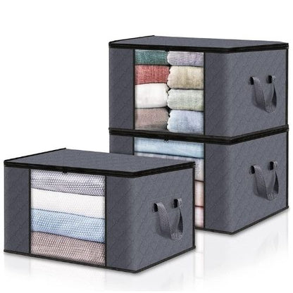 🧺 GlowStore MaxSet – 3x Reinforced Clothes Storage Bags