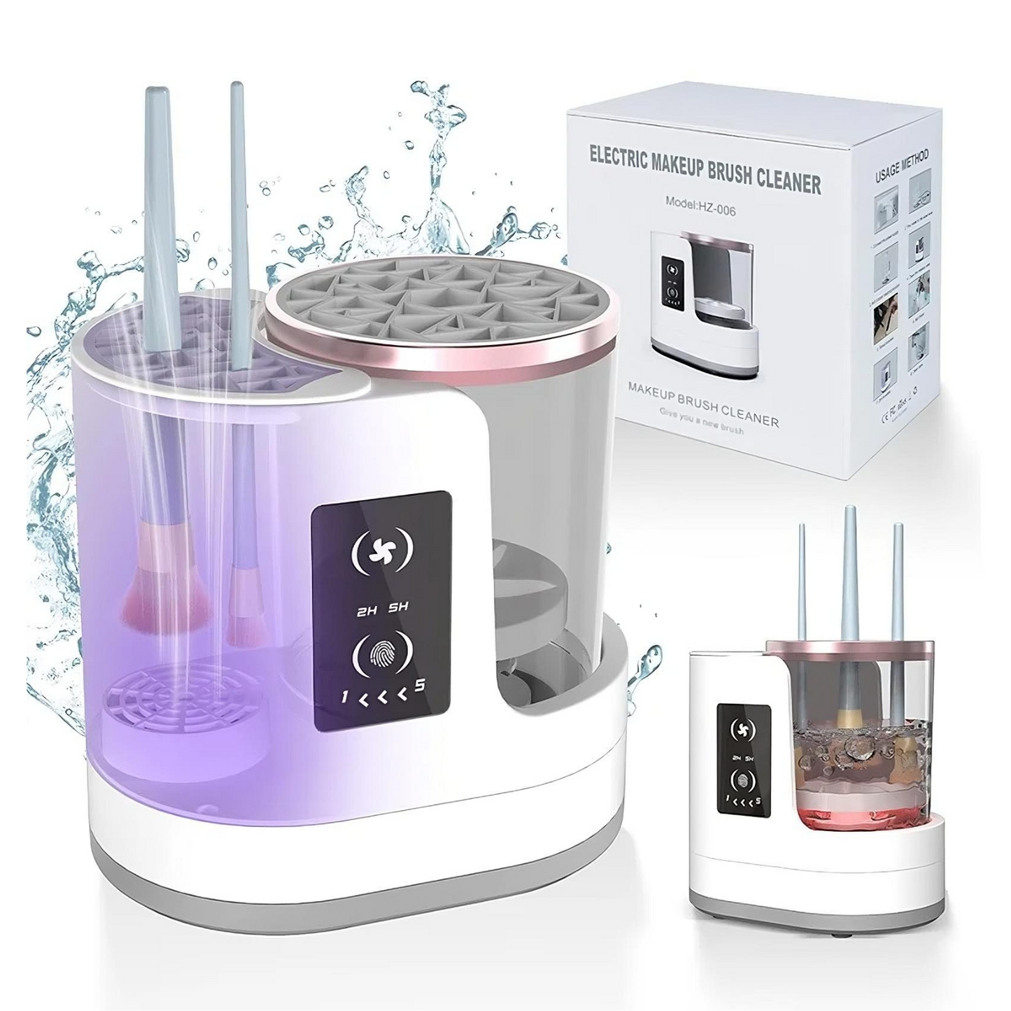 💅 GlowBeauty CleanSpin Pro – 3-in-1 Electric Makeup Brush Cleaner, Dryer & Holder