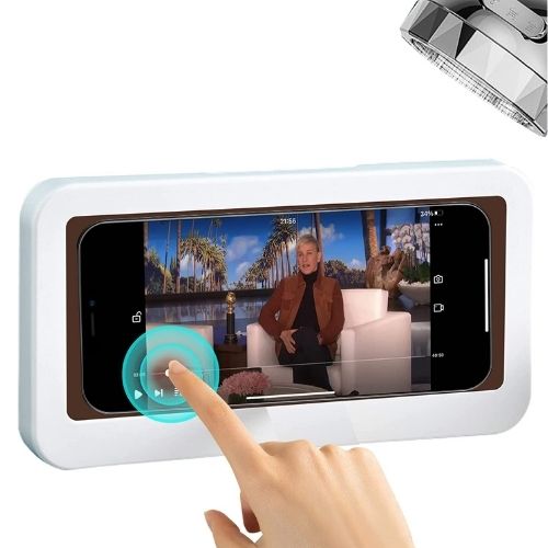 🚿 GlowHome AquaView – 100% Waterproof Wall-Mount Shower Phone Holder