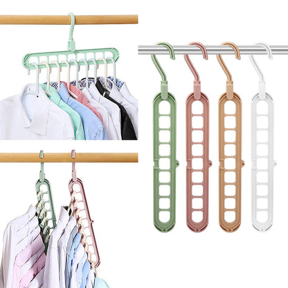 👔 GlowHome SpaceMax 9-in-1 Smart Hanger – Rotating Multi-Hole Closet Organizer