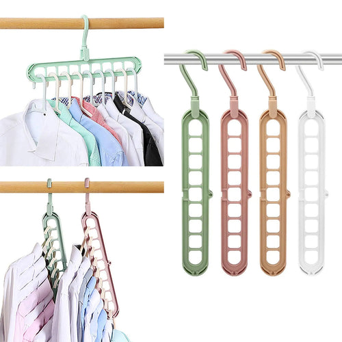 👔 GlowHome SpaceMax 9-in-1 Smart Hanger – Rotating Multi-Hole Closet Organizer