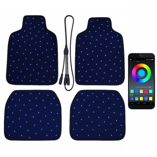 GlowDrive StarFloor FX – LED Fiber Optic Starlight Car Mats with App & Remote Control
