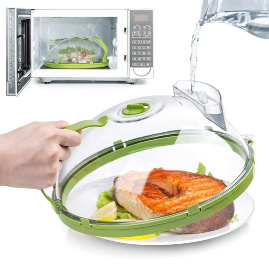 🍽 GlowKitchen SteamShield – Microwave Food Cover with Built-In Steamer