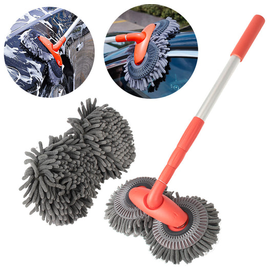 🚗 GlowAuto HydroSweep Pro – 360° Double Brush Car Mop Washer