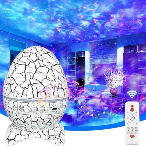 🦖 GlowHome GalaxyEgg™ – Dinosaur Egg Star Projector with Bluetooth Speaker & White Noise