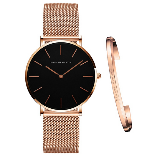 ⌚ GlowTime Chic Duo – Women's Watch & Bracelet Gift Set