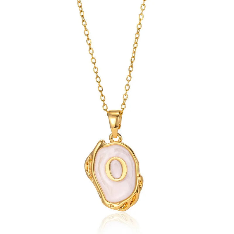 ✨ GlowLuxe AlphaGold Necklace – A–Z Gold Plated Initial Pendant on Snake Chain