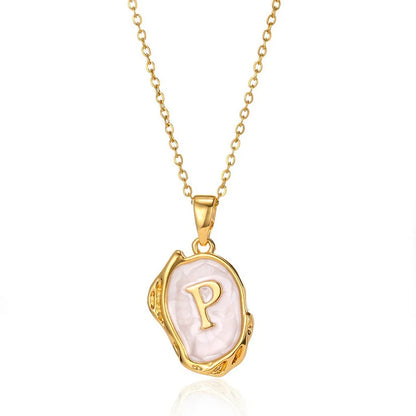 ✨ GlowLuxe AlphaGold Necklace – A–Z Gold Plated Initial Pendant on Snake Chain