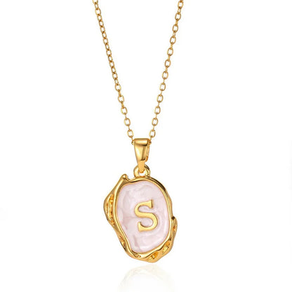 ✨ GlowLuxe AlphaGold Necklace – A–Z Gold Plated Initial Pendant on Snake Chain