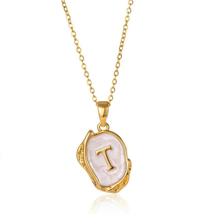 ✨ GlowLuxe AlphaGold Necklace – A–Z Gold Plated Initial Pendant on Snake Chain