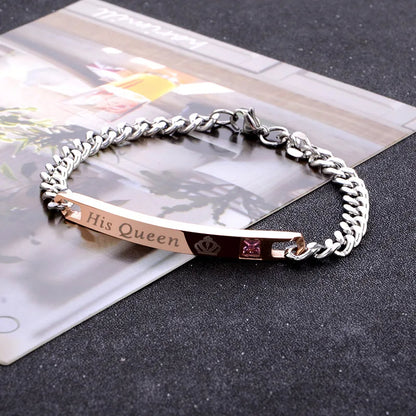 👑 GlowBond RoyalLink – "Her King & His Queen" Couple Bracelets