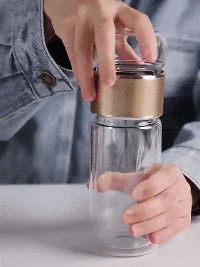 🍵 GlowSip InfuseGlass – Double-Layer Tea Infuser Bottle