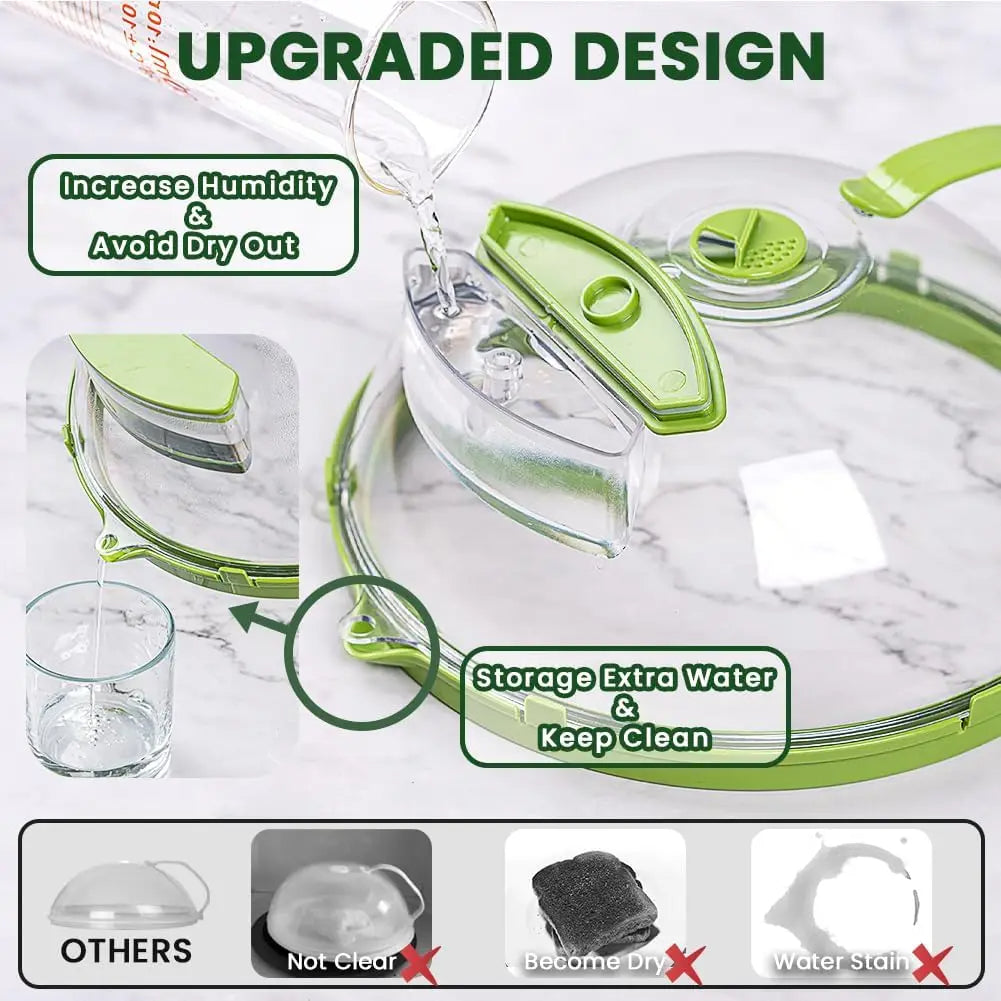 🍽 GlowKitchen SteamShield – Microwave Food Cover with Built-In Steamer