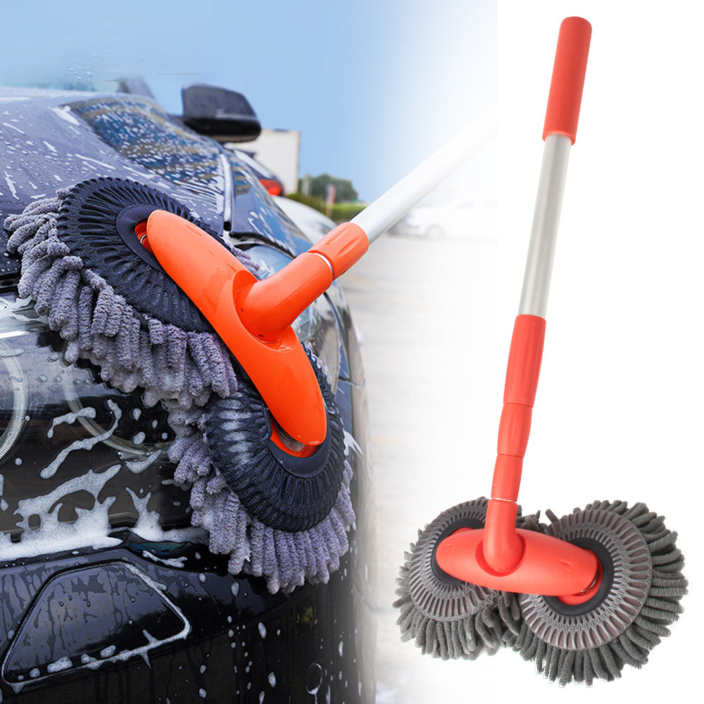 🚗 GlowAuto HydroSweep Pro – 360° Double Brush Car Mop Washer