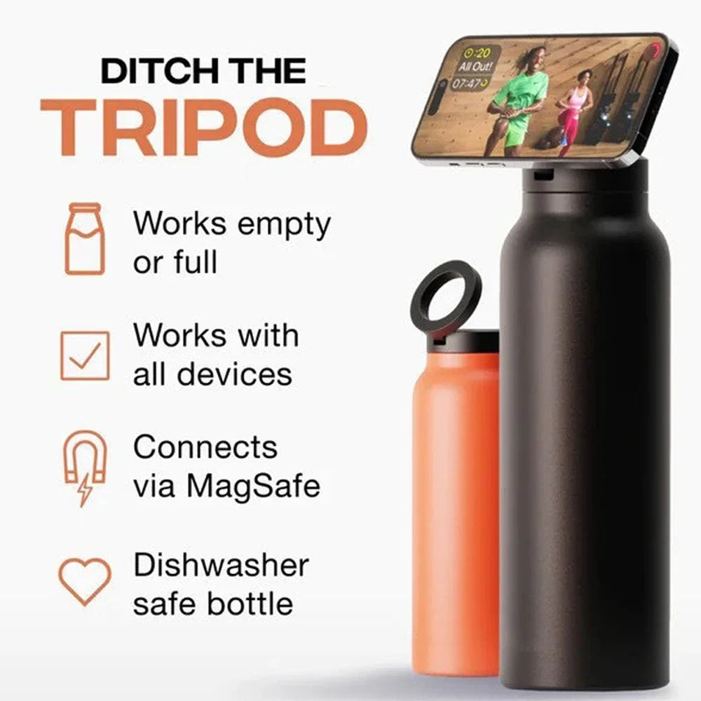 💧📱 GlowHydrate MagnetiSip –Insulated Water Bottle with 360° Magnetic Phone Mount