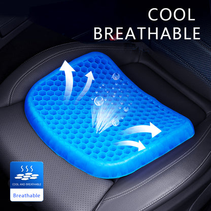 💺 GlowComfort FlexCush – Elastic Gel Seat Cushion with Honeycomb Support