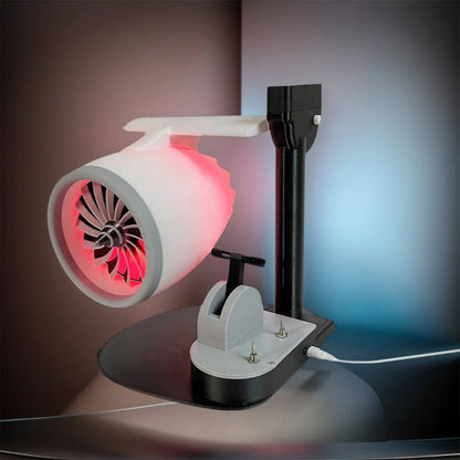 🛩 GlowTech AeroMist Turbo – USB Jet Engine Fan with Humidifier & Tail Flame Light
