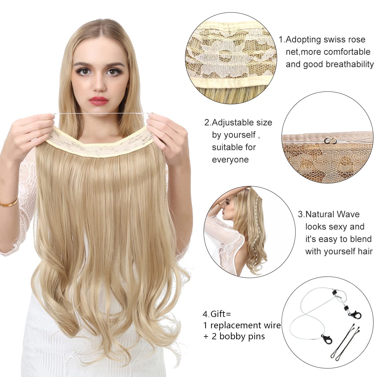 💇‍♀️ GlowStrand HaloLift – Invisible Wire Hair Extension