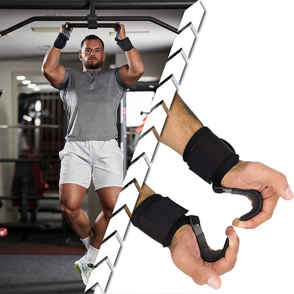🏋️ GlowGrip PowerHooks – Heavy-Duty Weight Lifting Hooks with Padded Wrist Straps