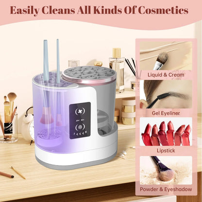 💅 GlowBeauty CleanSpin Pro – 3-in-1 Electric Makeup Brush Cleaner, Dryer & Holder