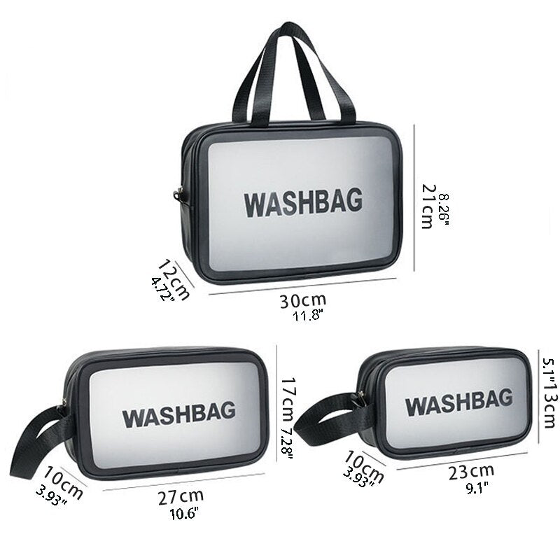 🧳 GlowTote ClearJet – Waterproof Travel Wash & Makeup Bag