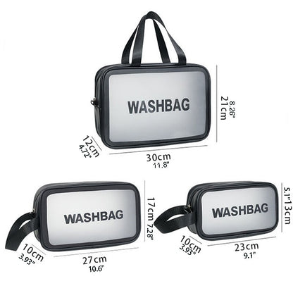 🧳 GlowTote ClearJet – Waterproof Travel Wash & Makeup Bag
