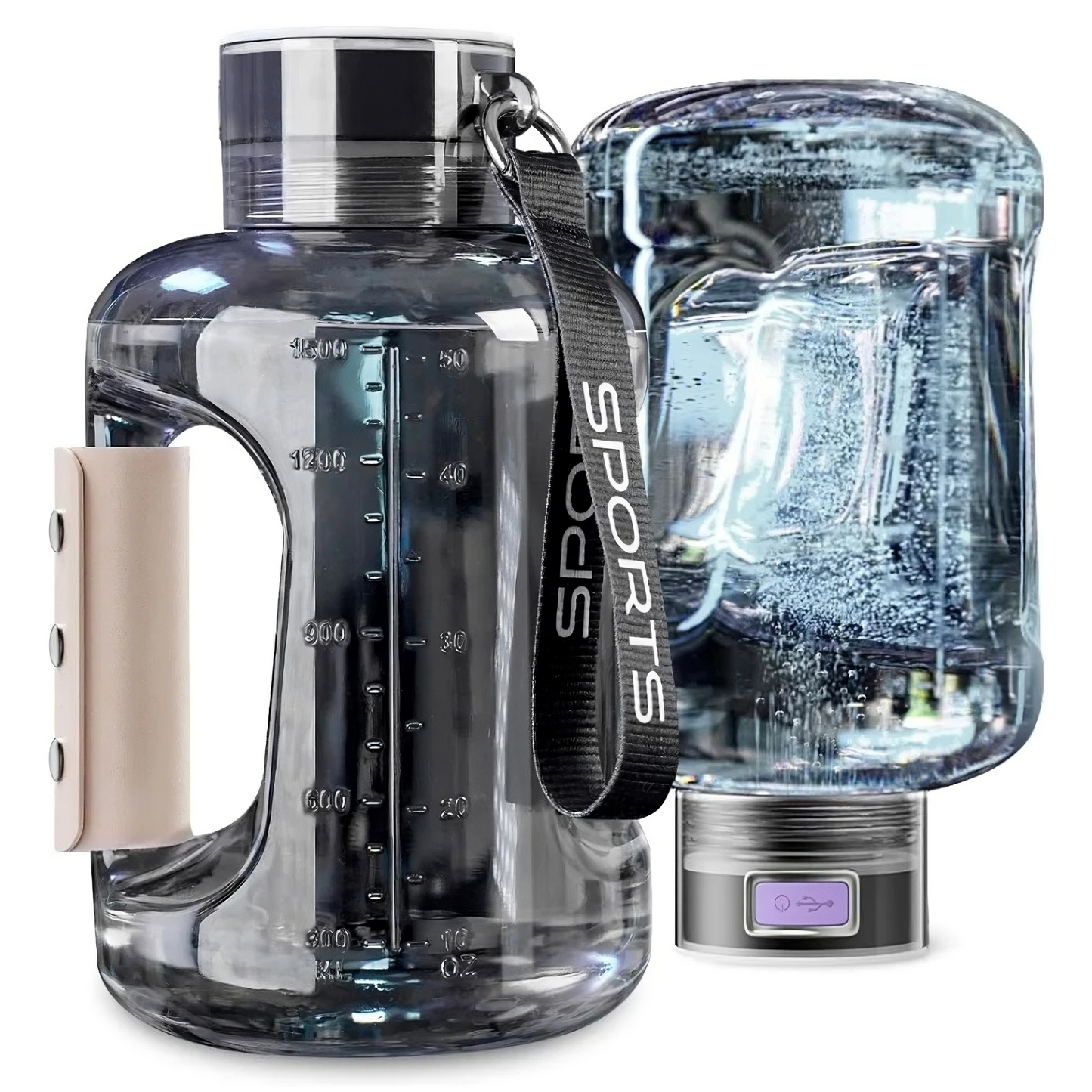💧 GlowHydrate H2Boost Max – 1.5L Hydrogen-Rich Water Bottle with SPE/PEM Tech