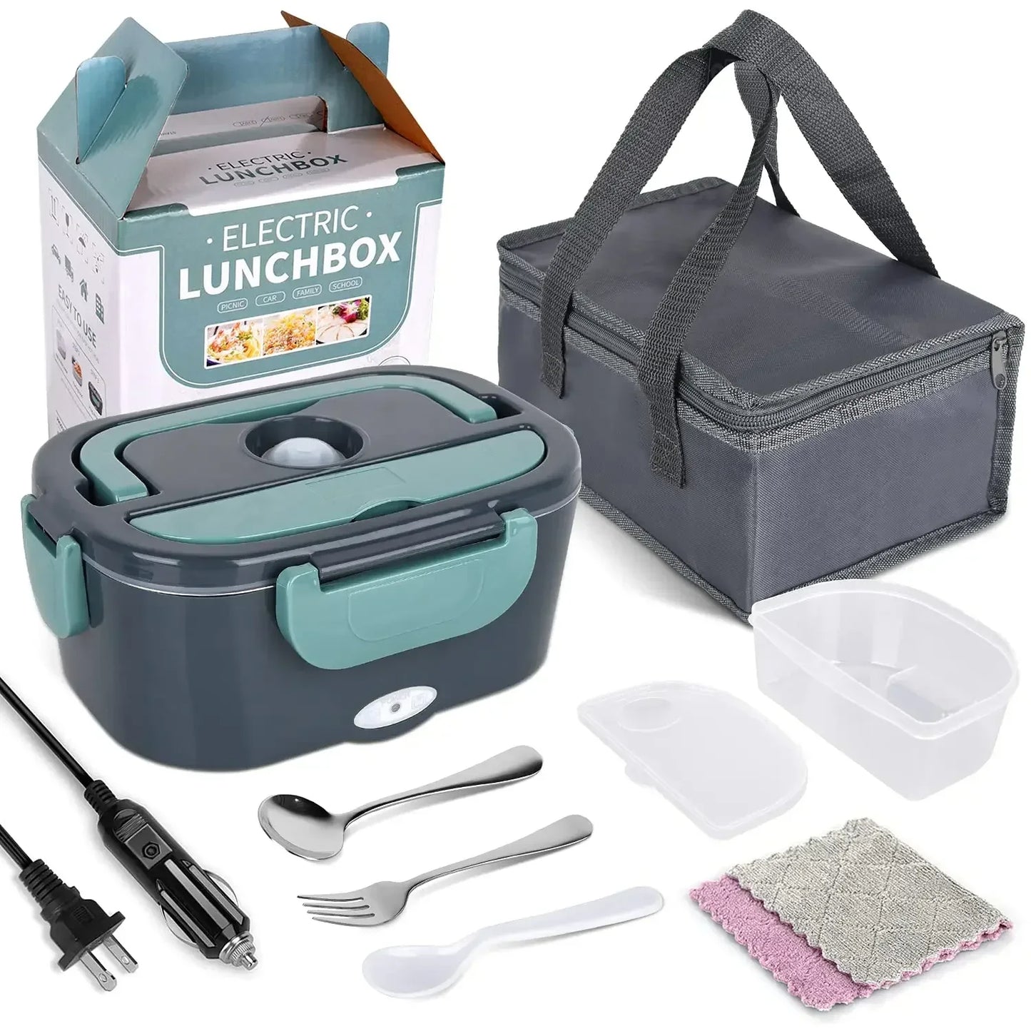 🍱 GlowHeat MealMate – 2-in-1 Electric Heating Lunch Box with Thermal Bag