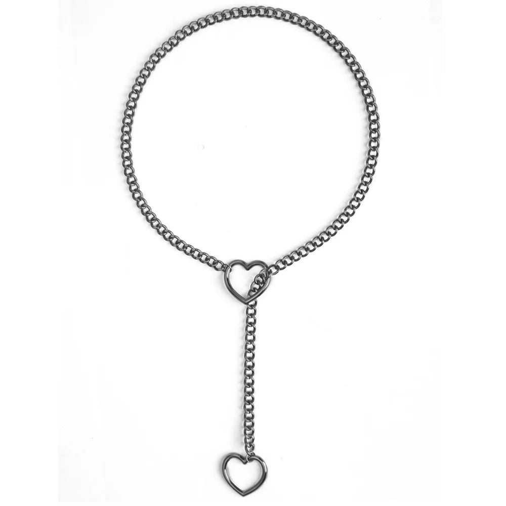 ❤️ GlowLuxe HeartTease Slip Chain Necklace – Adjustable Seductive Statement Choker