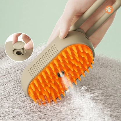🐾 GlowPet SteamGroom 3X – 3-in-1 Rechargeable Steam Brush for Cats & Pets