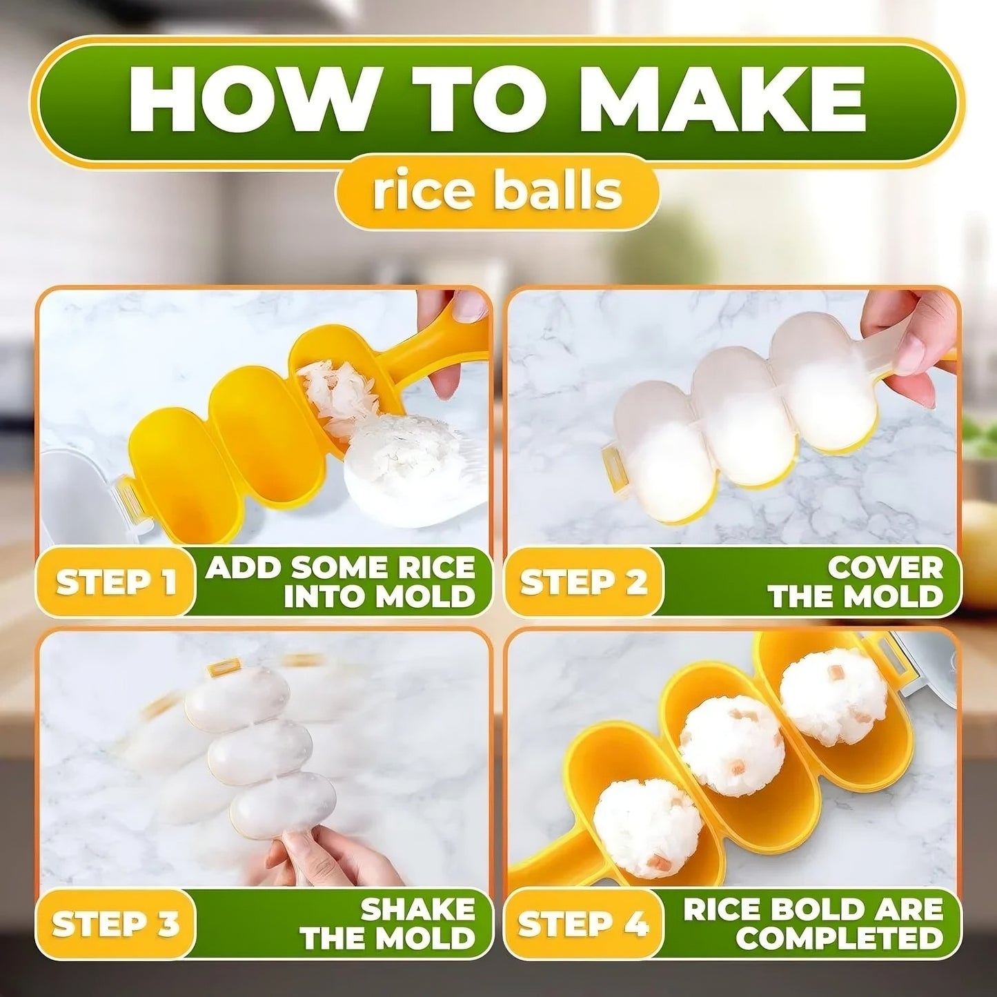GlowKitchen BentoBuddy – DIY Rice Ball Mold & Sushi Plate Set