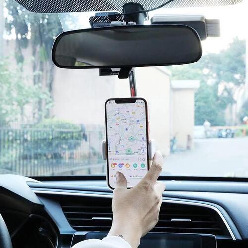 🚘 GlowDrive MirrorMount 360 – Adjustable Rearview Phone Holder for Cars