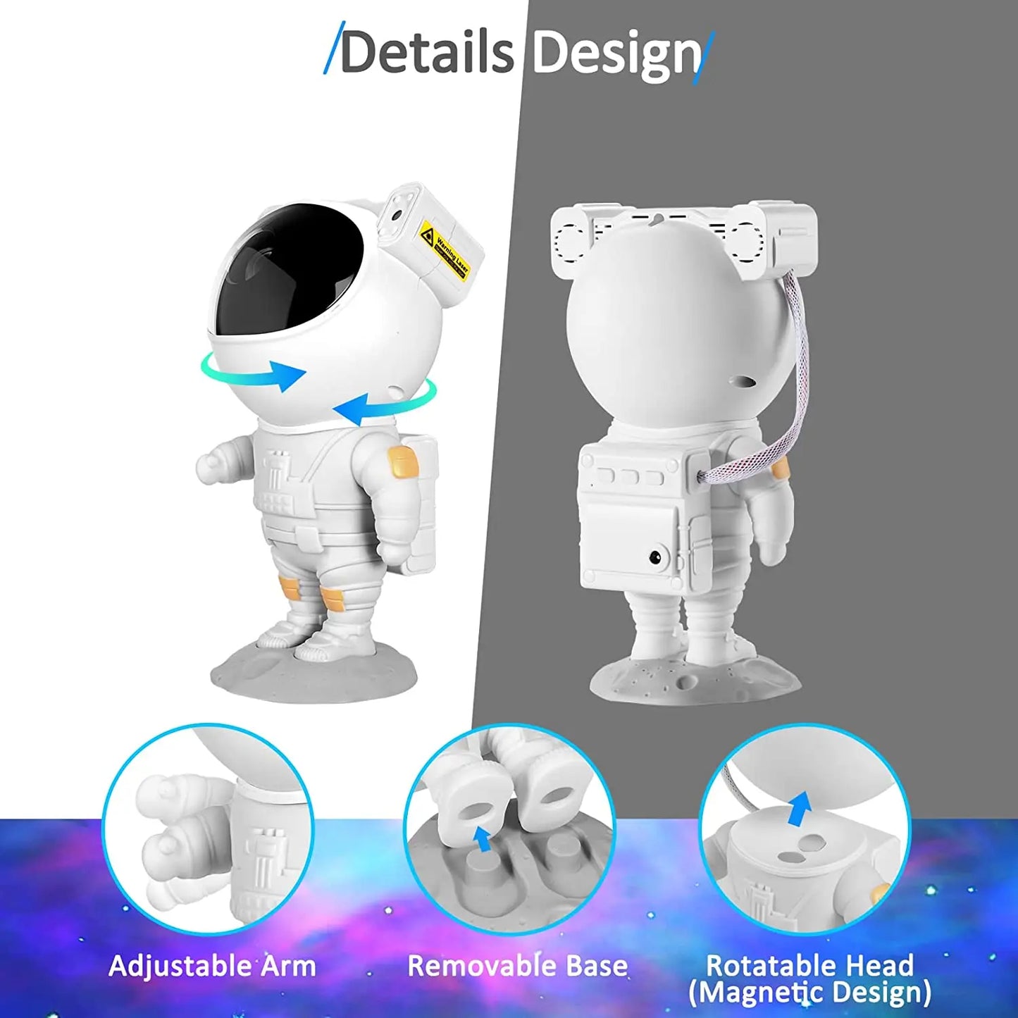 🌌 GlowHome AstroBeam – 360° Astronaut Galaxy Projector with Remote & Nebula Effects