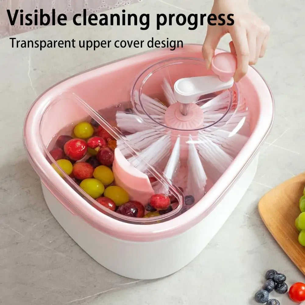 🍇 GlowKitchen SpinFresh – 720° Manual Fruit Cleaner & Serving Bowl