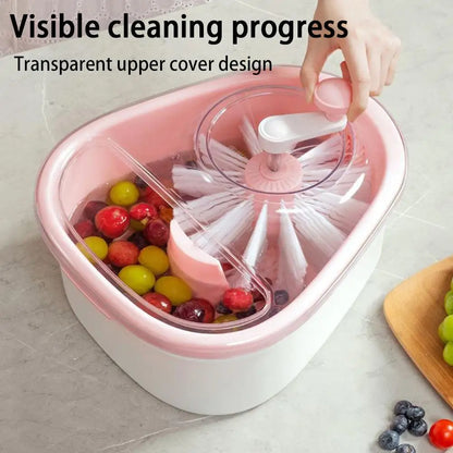 🍇 GlowKitchen SpinFresh – 720° Manual Fruit Cleaner & Serving Bowl