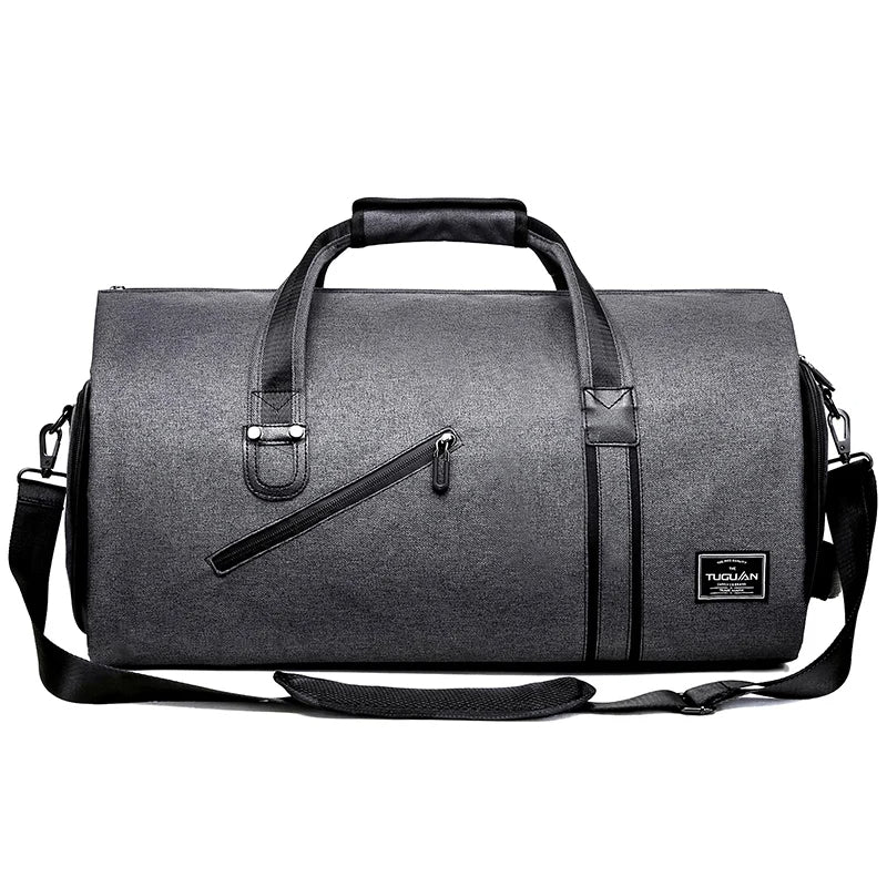 🧳 GlowTravel JetForm 2-in-1 – Convertible Duffel & Hanging Garment Bag (PU Leather, Carry-On Size)