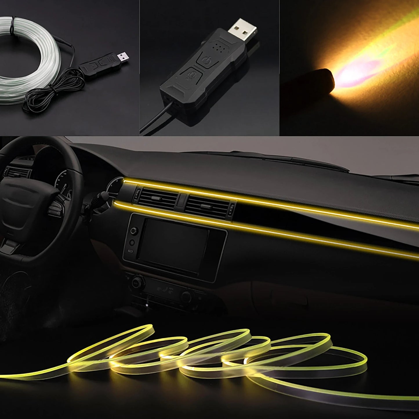 🚗 GlowDrive RhythmFX – Music-Sync LED Car Interior Light Kit