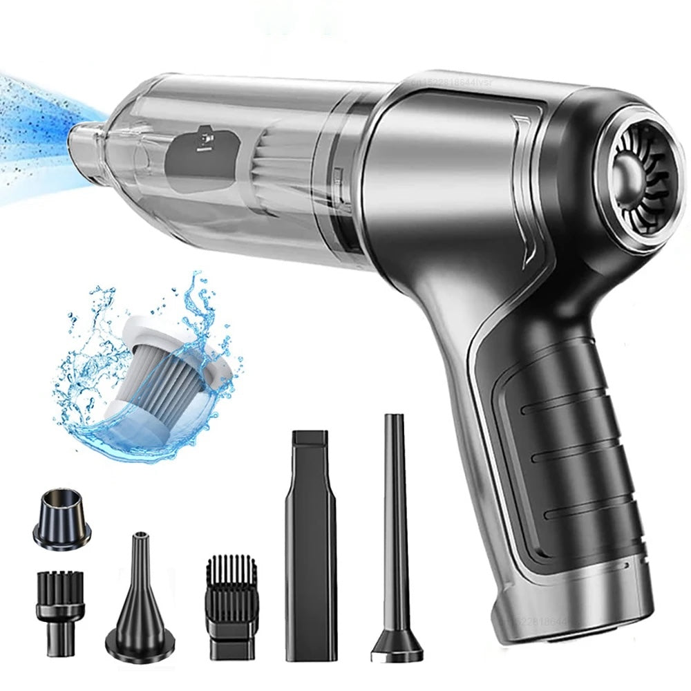 🚗 GlowDrive TurboClean Max – 2-in-1 Wireless Car Vacuum Cleaner & Blower (95,000PA)