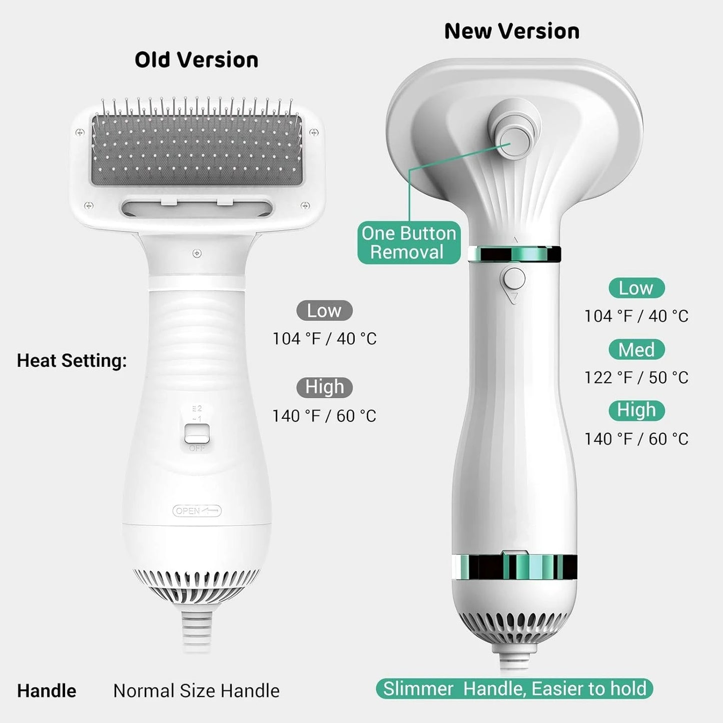 🐶 GlowPet DryBrush Pro – 2-in-1 Pet Grooming Dryer & Detangling Brush