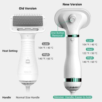 🐶 GlowPet DryBrush Pro – 2-in-1 Pet Grooming Dryer & Detangling Brush
