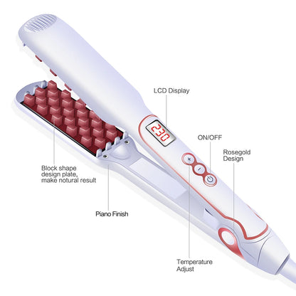 💁‍♀️ GlowLift VolumeCrimp – Ceramic Hair Volumizing Iron & Corrugated Curler
