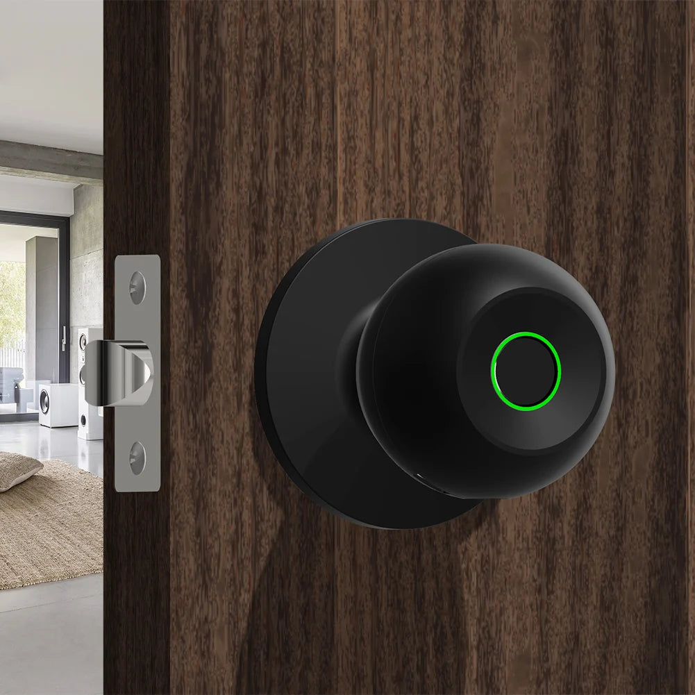 🔐 GlowSecure TouchEntry – Smart Door Knob Keyless Entry Lock with Fingerprint & App Control