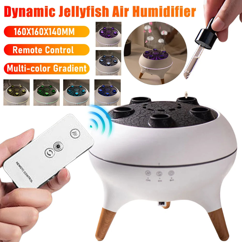 🌊 GlowMist AquaJelly Humidifier – 250ml Essential Oil Diffuser & LED Mood Light
