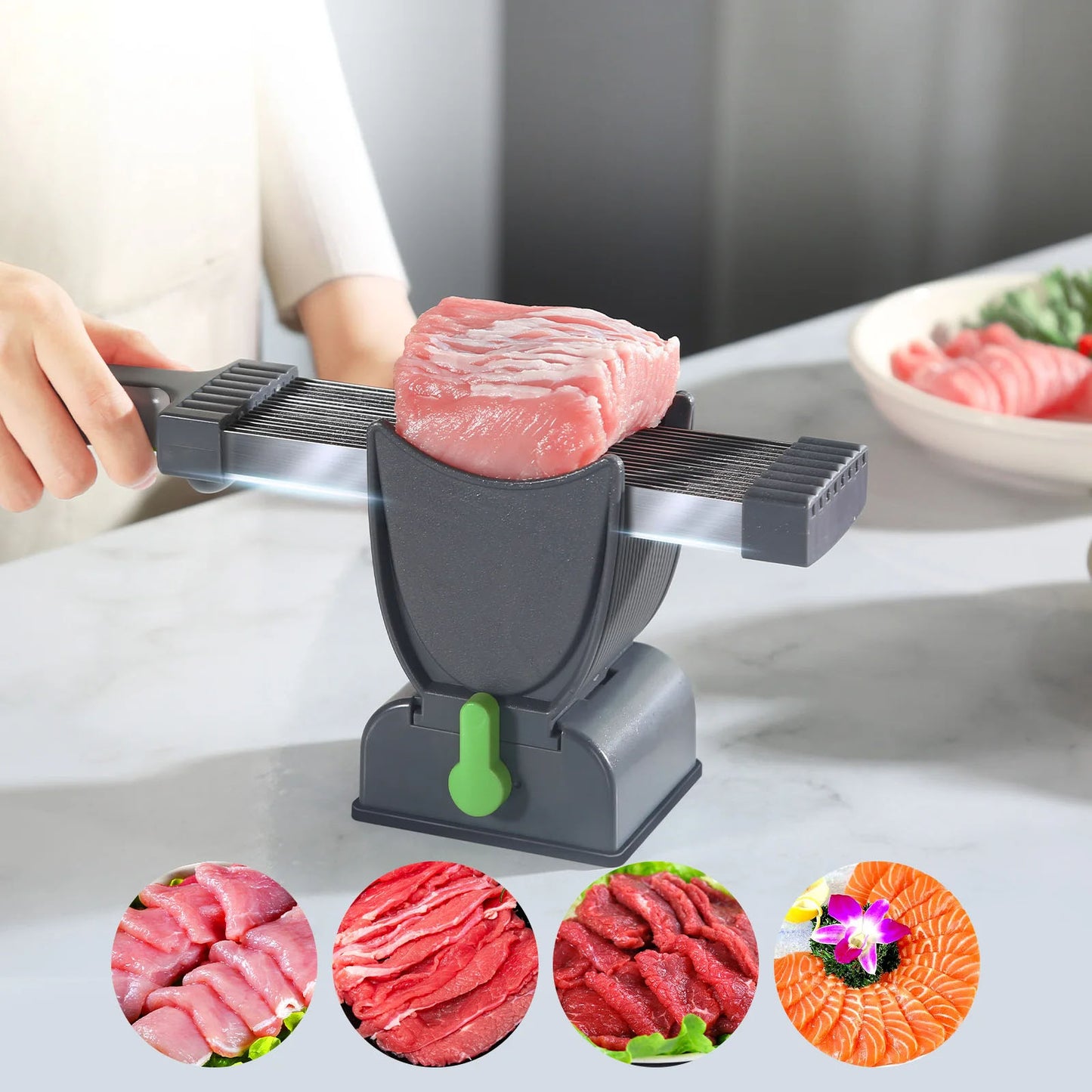 🔪 GlowKitchen SlicePro17 – Precision Meat Slicer & Cleaver Knife Set