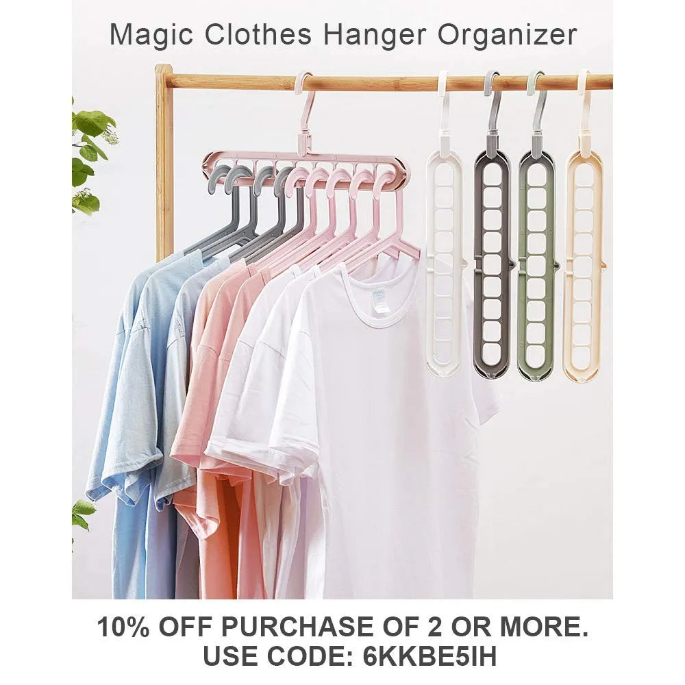 👔 GlowHome SpaceMax 9-in-1 Smart Hanger – Rotating Multi-Hole Closet Organizer