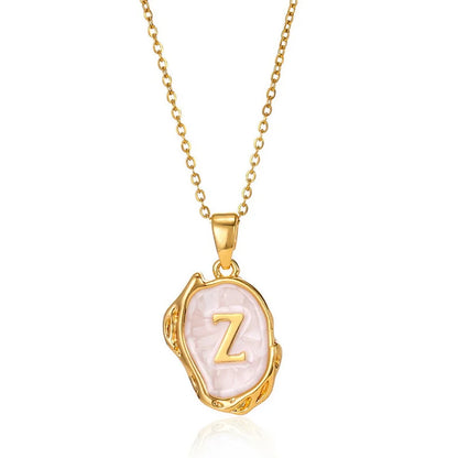 ✨ GlowLuxe AlphaGold Necklace – A–Z Gold Plated Initial Pendant on Snake Chain