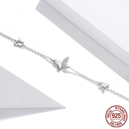 925 Silver Butterfly Dancing Bracelet for Women
